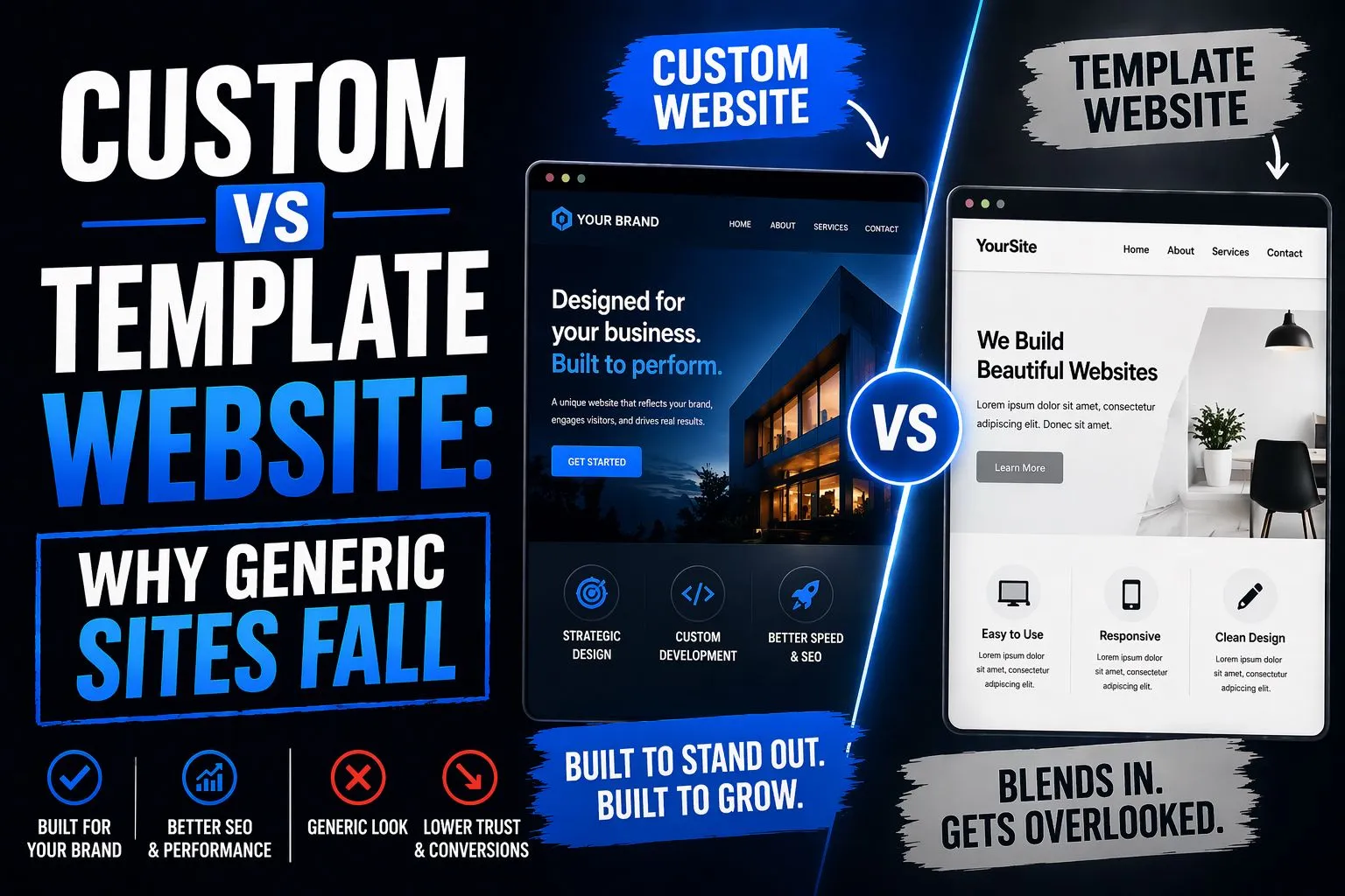 Custom vs Template Website: Why Generic Sites Fail [2026]